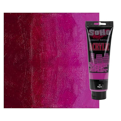 Soho Urban Artist Heavy Body Acrylic Paint - 250 ml Tube - Magenta - Thick, Rich Color, Excellent Coverage, Professional Quality - Artists Acrylic Paint - color: Magenta, size: 8.45 Fl Oz (Pack of 1)