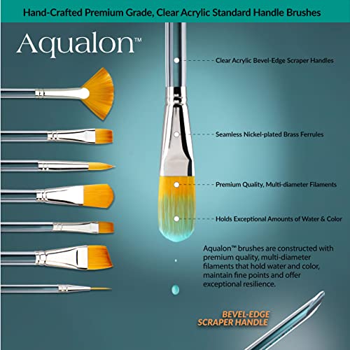 Royal & Langnickel Aqualon Flat & Shader Artist Brush Set, 8-Piece