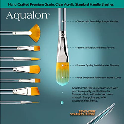 Royal & Langnickel Aqualon Flat & Shader Artist Brush Set, 8-Piece