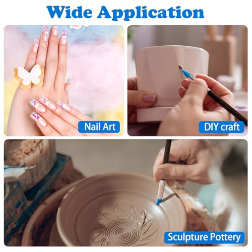 SmallCat 5 Pcs Silicone Paint Brushes, Flexible Clay Carving Tools, Professional Sculpting Tools for Handicraft Pottery Artwork Shaping Carving DIY- Blue (8mm) - color: Blue (8mm)
