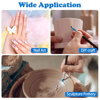 SmallCat 5 Pcs Silicone Paint Brushes, Flexible Clay Carving Tools, Professional Sculpting Tools for Handicraft Pottery Artwork Shaping Carving DIY- Blue (8mm) - color: Blue (8mm)
