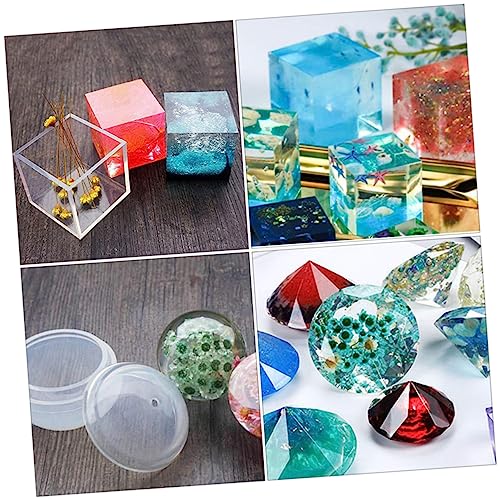 STOBOK 18-Piece Silicone Mold Set for DIY Crafting 3D Decorative Shapes Liquid Resin Casting for Jewelry Making and Epoxy Art Projects