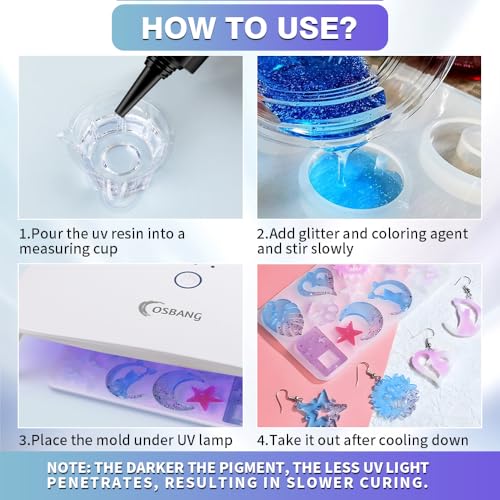500g UV Resin Crystal Clear Hard UV Cure Epoxy Resin, Upgraded Formula, Solar Activated Glue Kit Transparent Ultraviolet Fast Curing for Jewelry Making Craft Decoration - size: 500g