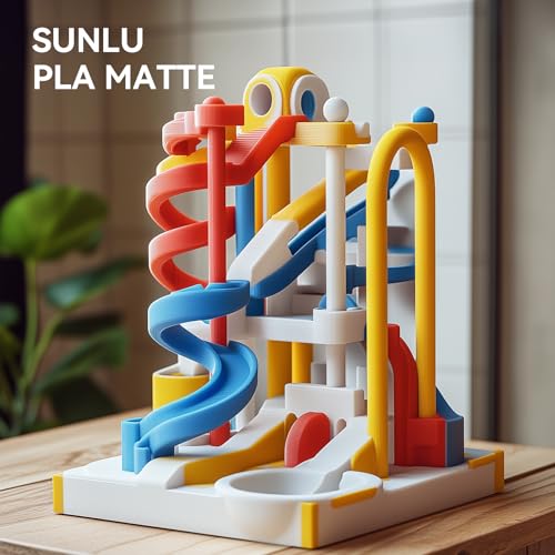 SUNLU 3D Printer Filament Bundle PLA Matte 1.75mm, Super Neatly Wound PLA Filament with Matte Finish, Print with 99% FDM 3D Printers, 1kg Spool (2.2lbs), 2 Packs, Matte Black+Matte White - color: 2000g Pla Black+white, size: 2KG