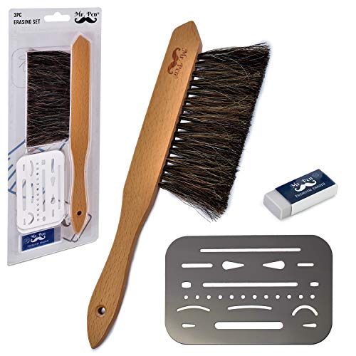 Mr. Pen- Art Eraser Set, 3pcs, Pencil Eraser, Artist Eraser, Art Erasers | Eraser Pencils for Artists, Drawing Erasers for Artists, Drafting Brush, Eraser Shield, Dusting Brush