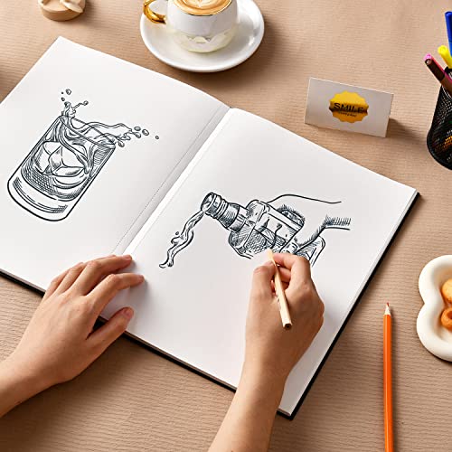 Hardcover Sketch Book 9" x 12", Sketchbook Drawing Pads, 160GSM Thick Smooth Sketching Paper 46 Sheets/92 Pages, Micro-Perforated Pages
