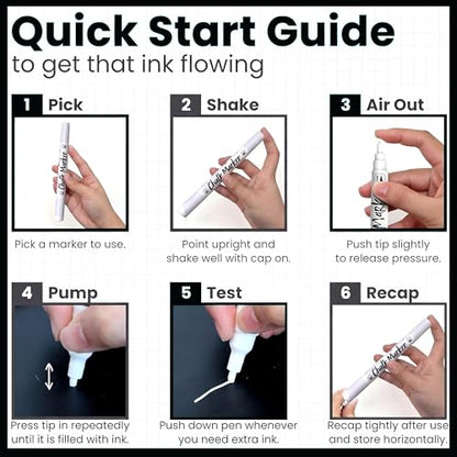 Chalkola 6 White Chalk Markers - Bullet & Chisel Dual Tip (1mm, 3mm, 5mm, 10mm, 15mm) | Erasable Liquid Chalk Pens for Blackboard, Car Window, Bistro, Glass | Washable Chalkboard Markers - style: 6 White - Dual + 10/15mm