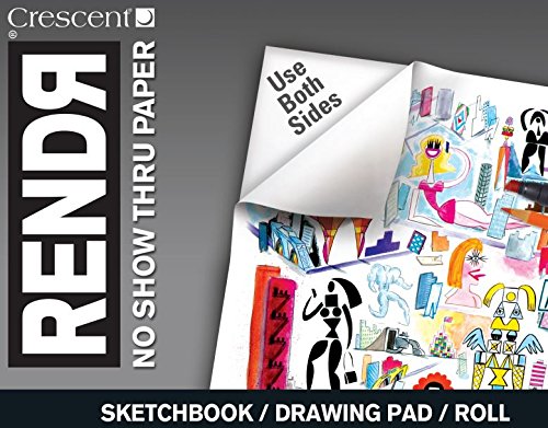 Crescent Cardboard 12-00018 32-Sheet Rendr No Show Thru Drawing Pad, 11 by 14-Inch
