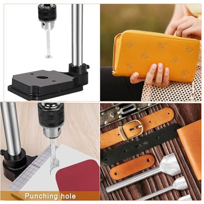 Leather Press Hole Puncher Upgraded Hand Punching Machine for DIY Leather Craft Punching Holes Cutting,Forming Pressing,Install Rivets and Snap Buttons - size: B