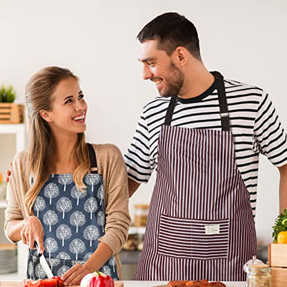 SATINIOR 3 Pieces Waterproof Bib Apron with 2 Pockets Adjustable Cooking Kitchen Apron for Women Men Chef BBQ Baking Cleaning - color: Black, Coffee and Grey