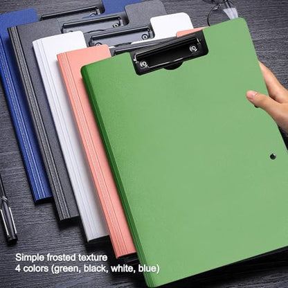 4 Pack Foldable Clipboards, A4 Clipboard Folder, Office Clipboard Folder with Double Clips Metal Clip, Storage Clipboards for Office, School or Medical Field(4 Colors) - style: 4Pack- Mixed