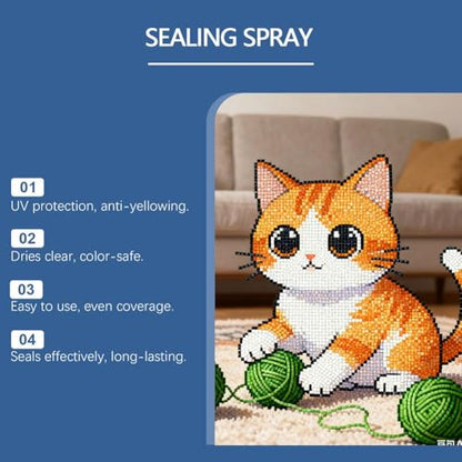Diamond Art Painting Sealer Spray, 3.38 fl oz Quick-Drying Diamond Art Spray Sealent, Keep DiamondArt Fixed and Shiny, Prevents Dust & Fall-Off