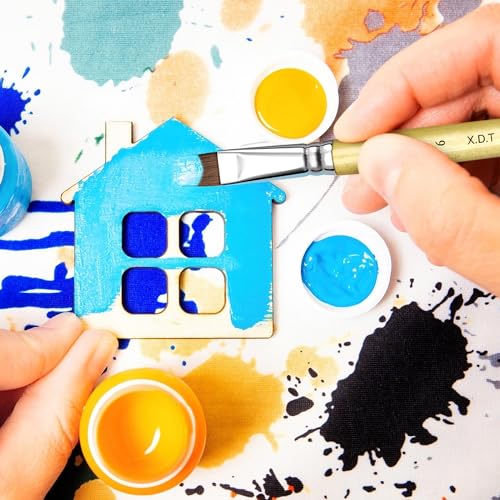 XDT#166B Bright Artist Paint Brush 6 Piece Set, Red Sable Flat Paint Brushes for Watercolor, Acrylic, Oil and Canvas Painting - size: Flat Red Sable 6Pc