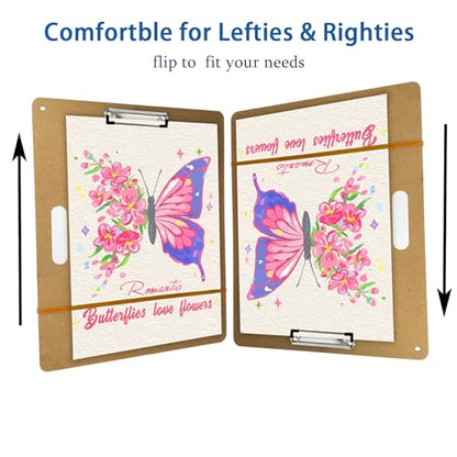 2Pcs 14" x 18" Drawing Board, Artist Sketch Boards with Handle for Drafting Art, Portable Wooden Clipboard for Class or Studio Fit in Artists Tote - size: 2pcs 14" x 18"