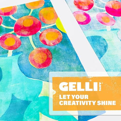 Gelli Arts Gel Printing Plate - Arts & Crafts, Clear & Reusable Monoprinting Gelli Plate, Premium Printmaking Supplies with Brayer Rollers & Stencils, Beginner & Pro Friendly, 18" x 24" - size: 18" x 24"