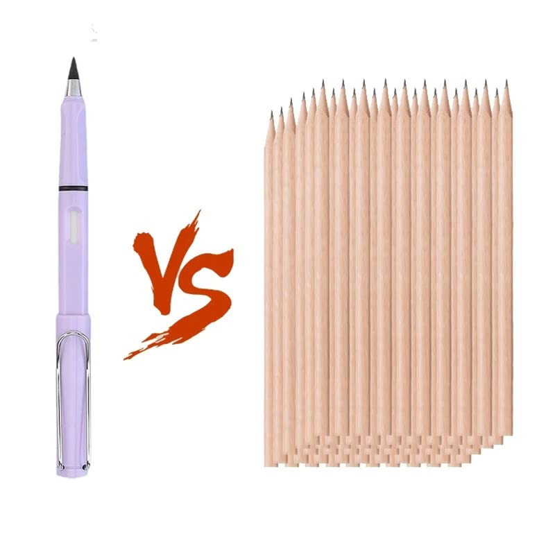 Pencil with 3 Replaceable Tip Set Writing No Ink Pen Office School Supplies Stationery(white-Dinosaur Doodle4) - color: white-Dinosaur Doodle4