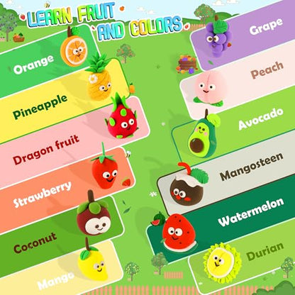 Air Dry Clay Kit - Fruit Theme, Modeling Clay for Kids, DIY Magic Clay with Sculpting Tools and Tutorials, 12 Boxes Molding Clay, Ultra Light, Soft & Non-Sticky, Arts and Crafts Gift for Kids - color: Fruit Theme
