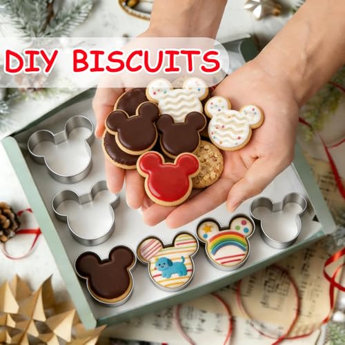 Mouse Cookie Cutter Sandwich Cutters for Kids DIY Lunchbox Bento Box Fruit Cutters Vegetable Cutters for Children Boys Girls, Pack of 5 - style: A-Mickey