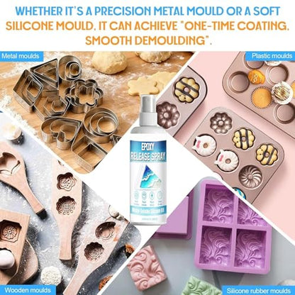 Mold Release Spray, 100ml Fast-Drying, Lubricant Resin Agent, Efficient Practical Formula for Candle Soap Making Concrete Plaster Casting Home Workshop Garage Craft Room Studio Supplies