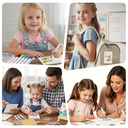 75 Pcs Magic Foam Texture Painting Kit, Cute 3D Axolotl Puffy Paint Art Craft Set with 24 Magic Foam Paper, 12 Color Pens, 3 Water Brushes, 20 Chains, Mini Easel, DIY Coloring Craft Activity Gift Set
