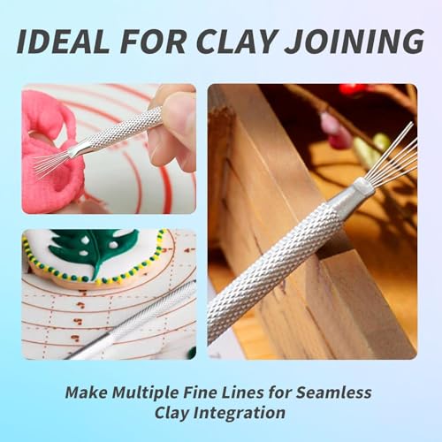 YAFIYGI 5 Pcs Ceramics Tools Kit Pottery Tools Carving Clay Needle Tools Clay Needle Tools Ceramic Sculpting Modeling and Texturing Supplies for Artistic Creations Feather Wire Texture Tools - color: 5 Pack