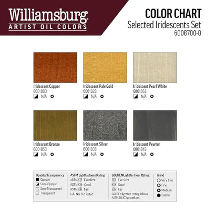 Williamsburg Artist Oil Colors by GOLDEN, Selected Iridescents Set