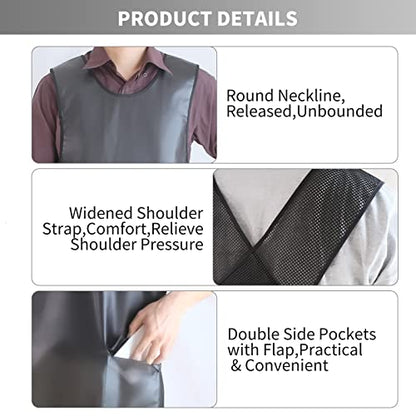 Waterproof Cross Back Apron, Shortened Design Waterproof Apron, Japanese Style Aprons with Pockets, X Cross Halter Apron, Cooking Aprons for Dishwashing, Cleaning Work with Water - Black Translucent - color: White Translucent, style: 1# Style-rounded Edge