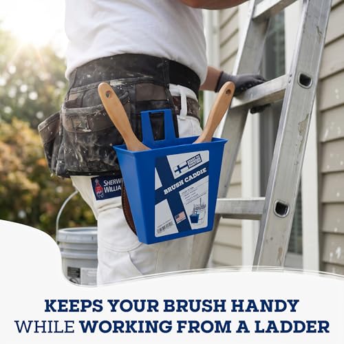 Paint Brush Holder with Clip for Paint Cans, Buckets & Utility Belts, Hands-Free Wet Brush Storage for Interior & Exterior Painting, Made in USA