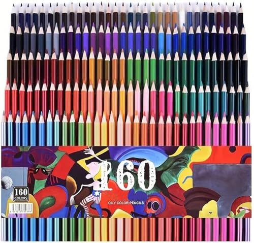 MATOTO 160 Color Oil-Based Colored Pencis Set - Professional Artist Pencils for Adult Coloring, Sketching & Drawing | Vibrant Pigmented, Soft Core, Blendable