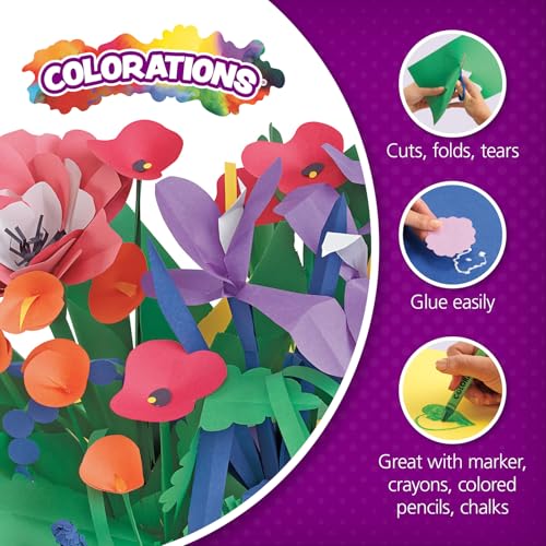 Colorations 12" x 18" Mediumweight White Construction Paper - 200 Sheets, Bulk Pack Art Paper, Arts and Crafts, School Supplies, Drawing, Coloring, Painting, 3D Art