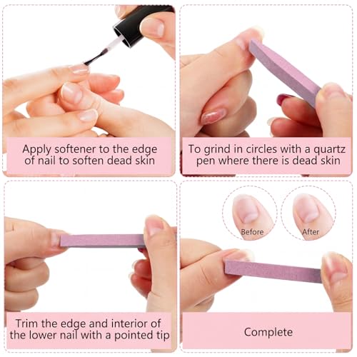 Mudder 8 Pcs Stone Nail File Pumice Stick for Fingernails Pumice Rock Nail Cuticle Pusher Rock File for Home Salon Toenail Buffing Tool (Pink) - color: Pink