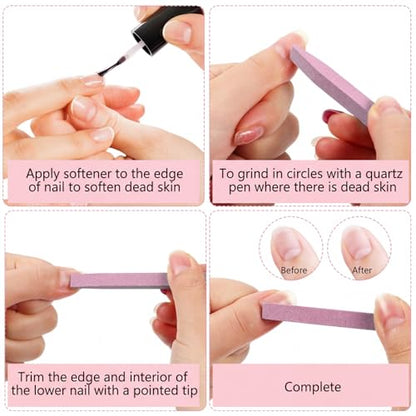 Mudder 8 Pcs Stone Nail File Pumice Stick for Fingernails Pumice Rock Nail Cuticle Pusher Rock File for Home Salon Toenail Buffing Tool (Pink) - color: Pink