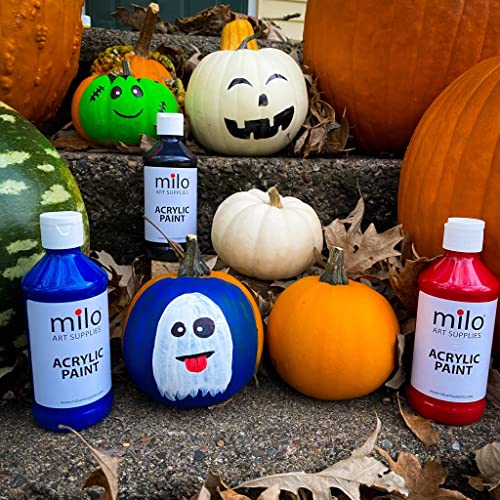 milo Acrylic Paint Set of 6 Colors | 4 oz Bottles | Student Primary Colors Acrylics Painting Pack | Made in the USA | Non-Toxic Art & Craft Paints for Artists & Hobby Painters - style: Primary Set 6 x 4 oz