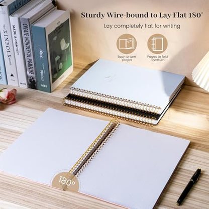 FLYING EAGLE 8.5 x 11 Large Graph Notebook Journal Spiral Graph Grid Notebook 210 Pages Hardcover Notebooks Engineering Paper Notebook Graphing Notebook for Men Women, Blue - color: Blue, size: Graph