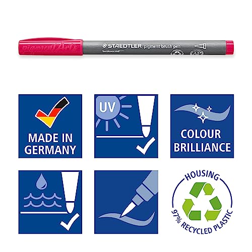 STAEDTLER 371 C12-6 Pigment Arts Brush Pen - Assorted Cool Colours (Pack of 12) - color: Cool