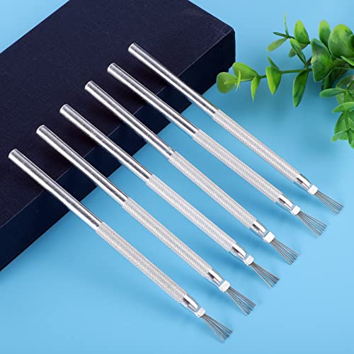 Pengxiaomei 6pcs Clay Needle Tools, Feather Wire Texture Tool for Clay Pottery Sculpting Texturing Modeling Tools
