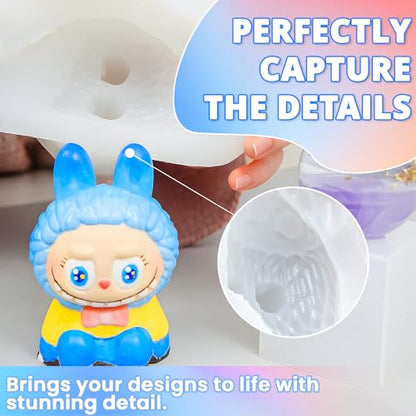 KHKD RESIN 0A Silicone Mold Making Kit 1 Gallon, Platinum Cure 4H Cure | Translucent Non-Toxic Liquid Mold Silicone Rubber, Super Elastic for 3D, resin, and silicone molds 1:1 Mixing Ratio - size: 1 GALLON