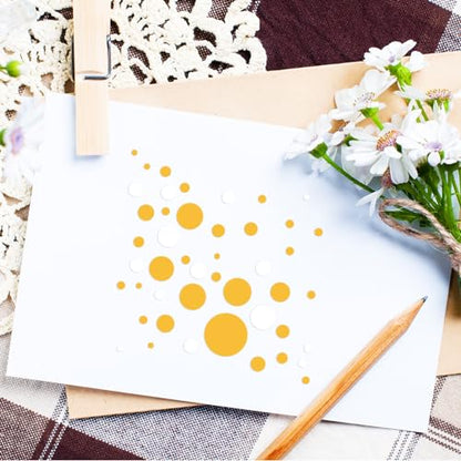 JarThenaAMCS 16Pcs Circle Stencils Round Polka Dot Templates Stencils Reusable Plastic Drawing Painting Template for DIY Art Craft Painting on Wood - style: Circle