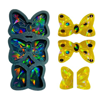 ✪ Holographic- Bow Straw Topper Silicone Mold Epoxy Resin Casting Mould for Decor
