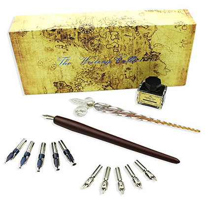 Calligraphy Pen Set - 15-Piece Kit - Glass Pen - 11 Nib & 1 Ink Set