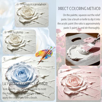 Modeling Paste 500ml/31.75oz(900g) Professional High Density Acrylic Medium Structural Molding Texture Paste for Acrylic Painting Canvas Paint,DIY Art Projects,3D Textur,Thick Layer