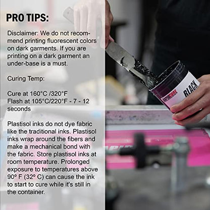 Screen Printing Fabric Ink Black (Pint - 16 oz.) - Plastisol Ink for Screen Printing, Fast Curing Fabric Paint - Screen Print Direct®, USA Made - color: Black, size: 16 fl oz