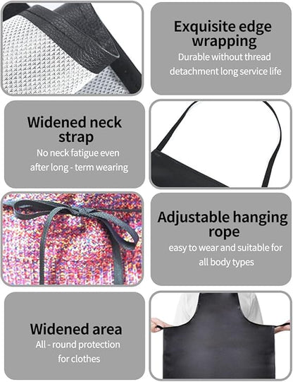 Black water proof apron, extra long adjustable rubber laboratory aprons, used for dishwashing, cooking, gardening - size: 38.5*26.7in