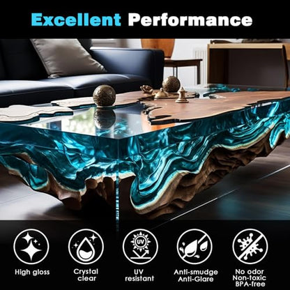 ResinAngel 1 Gallon Epoxy Resin with Pump,Easy 1:1 Ratio,Crystal Clear,Self Leveling for Casting Coating, Countertop, Table top, Wood, Art Coasters, DIY Jewelry - size: 1 Gallon