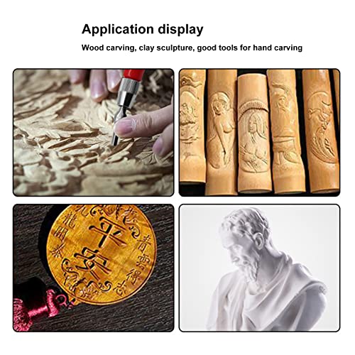ANKROYU Professional Printmaking Carving Cutter Set with 6 Stainless Steel Blades Ergonomic Handle for Wood Linoleum Pumpkin Carving DIY Art Sculpting Red