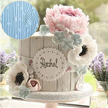 JOERSH 6 Pack Fondant Texture Mats Wood Grain Brick Castle Wall Cobblestone Texture Design Mold Fondant Molds for Clay, Chocolate, Fondant Cake Embossed Impression Sheets
