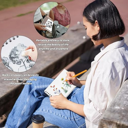 6 Pcs Sketchbook Bulk 9 x 12 In 600 Sheets Top Spiral Bound Sketch Pad Drawing Paper 100 Sheets Each Acid Free Mixed Media Sketch Book 68lb/100gsm Art Supplies for Beginner Artist - size: 9x12in, style: Total 600 sheets-6pcs