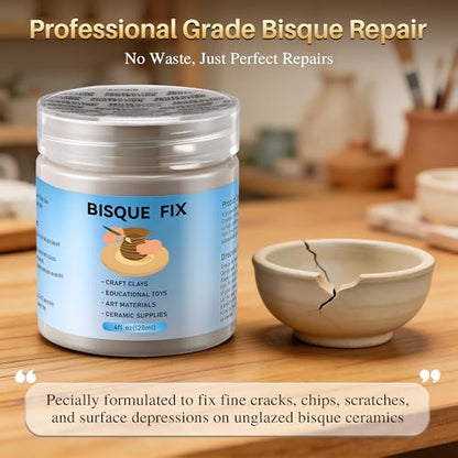 Lounsweer 4 Ounce Bisque Fix for Ceramic Clay or Bisque, Enhanced Formula for Craft Clays, Art Materials, Ceramic Supplies – Can fire up to Cone 10