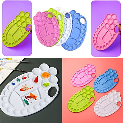 Painting Palette Silicone Resin Mold Oval Flower Shaped Epoxy Silicone Casting Molds Artist Paint Color Mixing Tray Palette for Art Kids Gift, 26 Wells 3D DIY Making Handmade Crafts