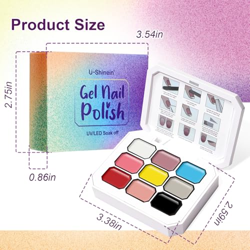 Gradient Painting Gel, 9 Colors Ombre Gel 3D Sculpture Effect Black&White Nude Pink Sponging for Pigment Pat Aura Nails French Manicure Soak Off UV Artistic Inspiration - color: Artistic Inspiration set